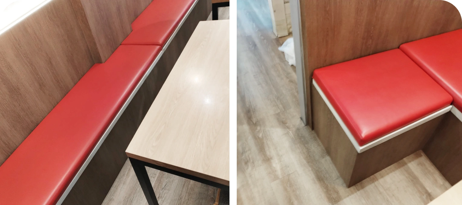 Seat area makover with wood laminate